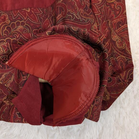 90s Vintage Coldwater Creek Plaid Quilted Jacket Rust Red Brown Size 16 - Picture 11 of 16